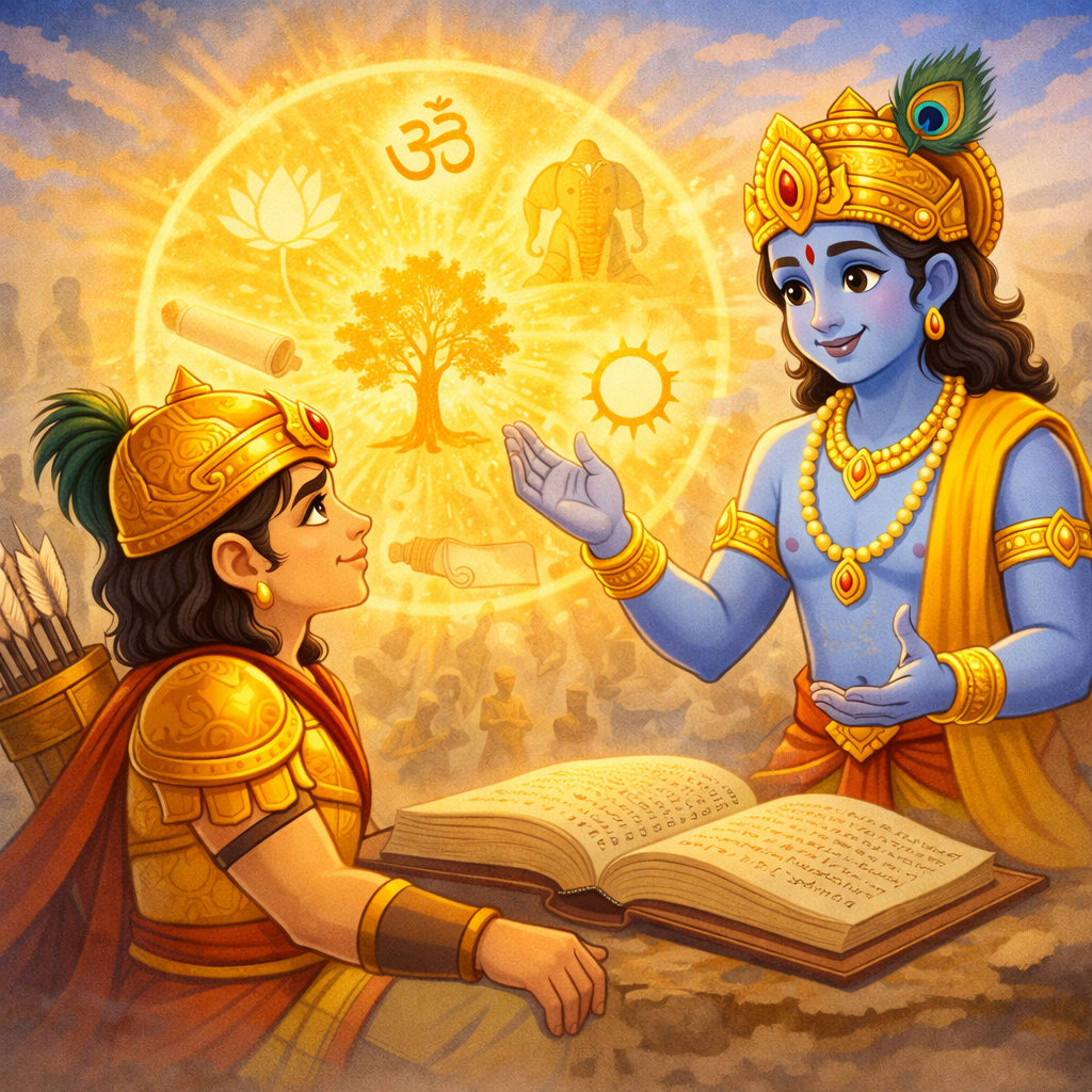 Krishna teaching wisdom
