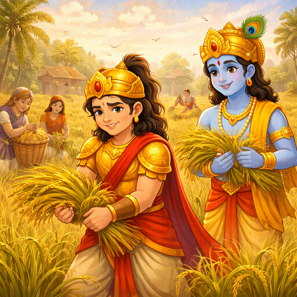 Krishna teaching peace through right action
