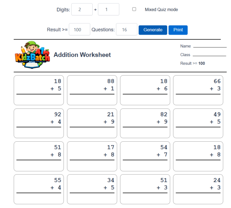 Worksheet Generator
